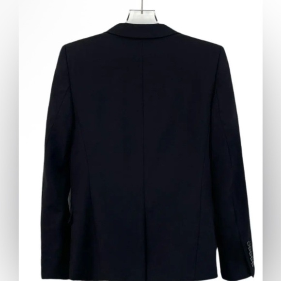 Saint Laurent Black Rhinestone-Embellished Virgin Wool Blazer Jacket - Picture 2 of 4